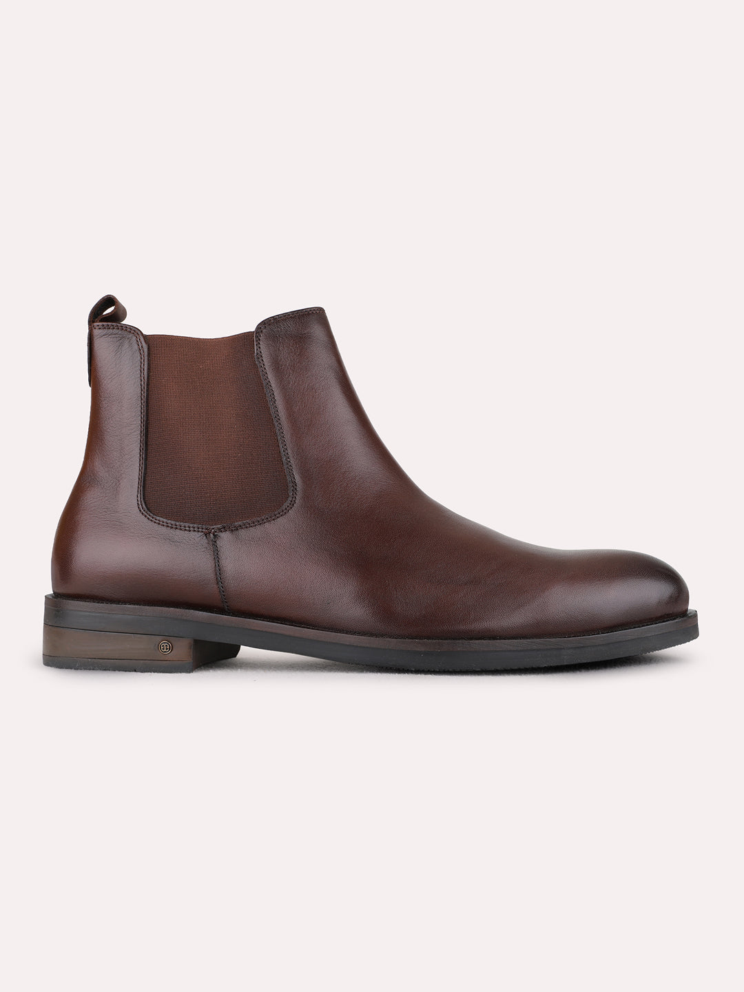 Mens Brown Casual Solid Round Toe Boots