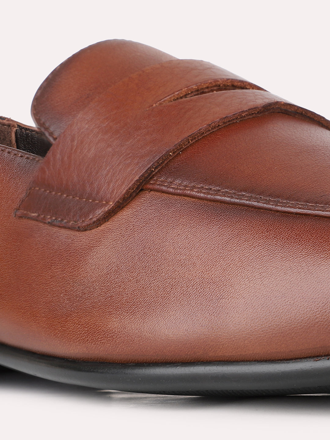 Mens Brown Formal Solid Pointed Toe Moccasin
