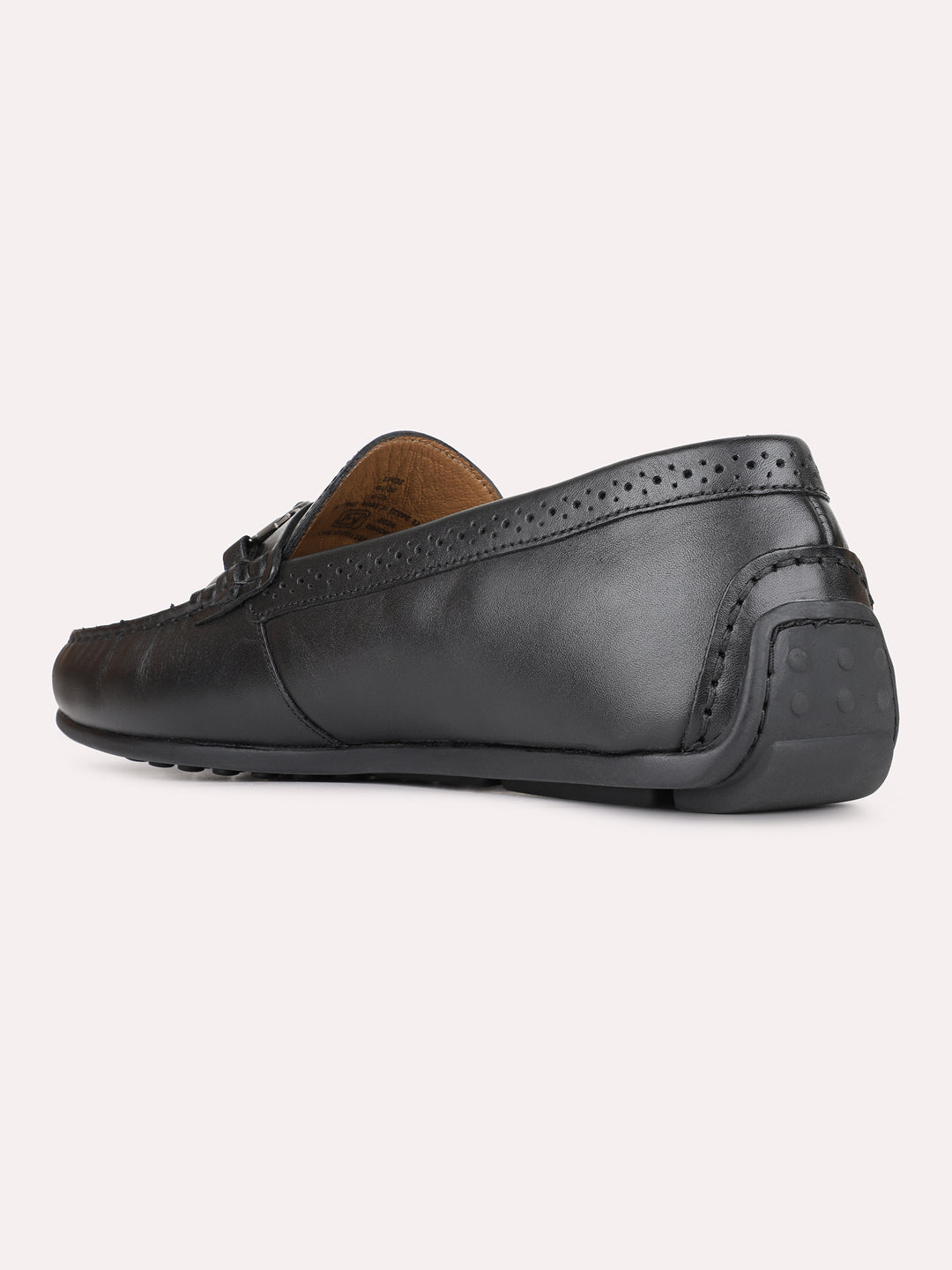 Mens Black Casual Solid Round Toe Loafers