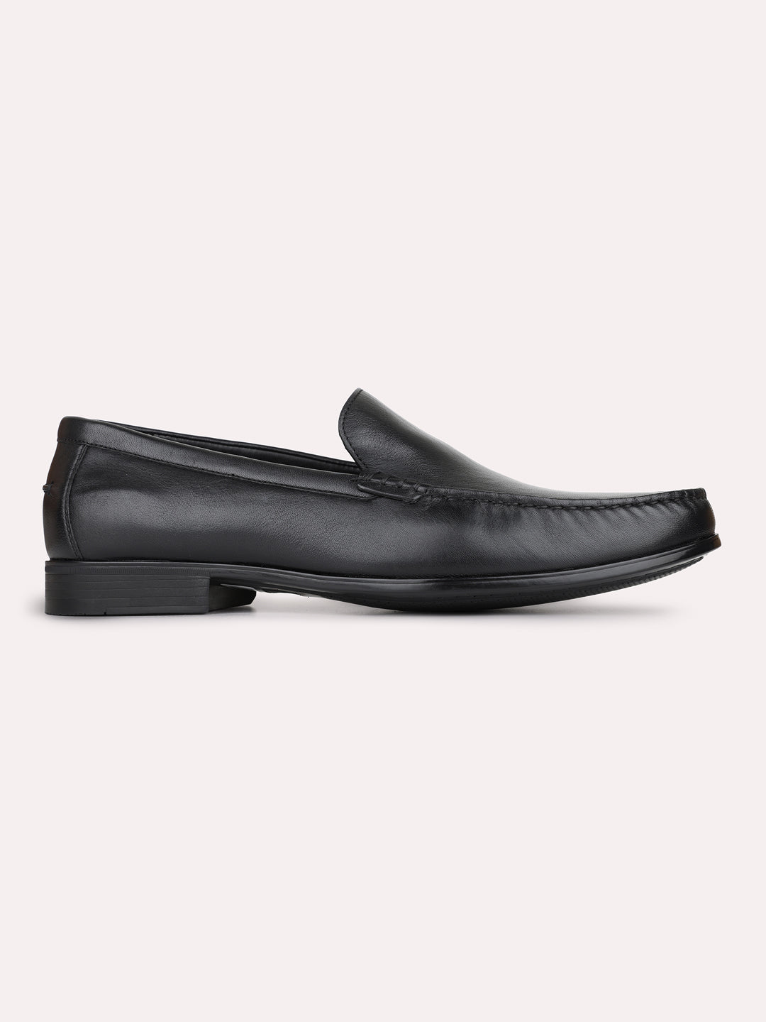 Mens Black Formal Solid Pattern Square Toe Loafers