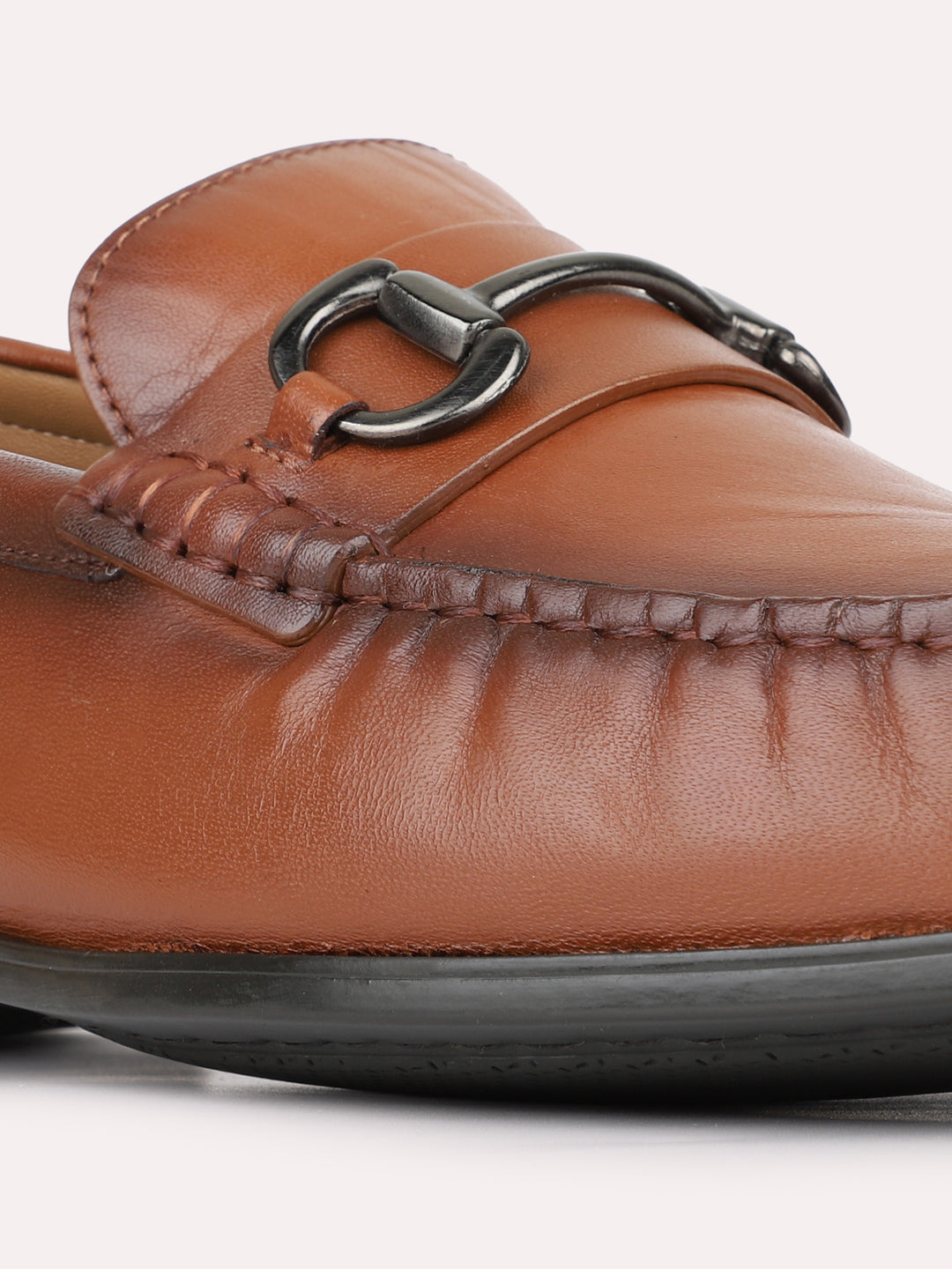 Mens Tan Formal Solid Square Toe Loafers