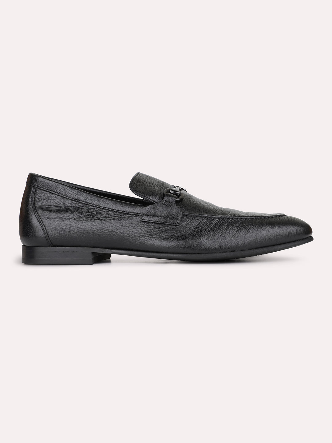 Mens Black Formal Solid Pointed Toe Moccasin