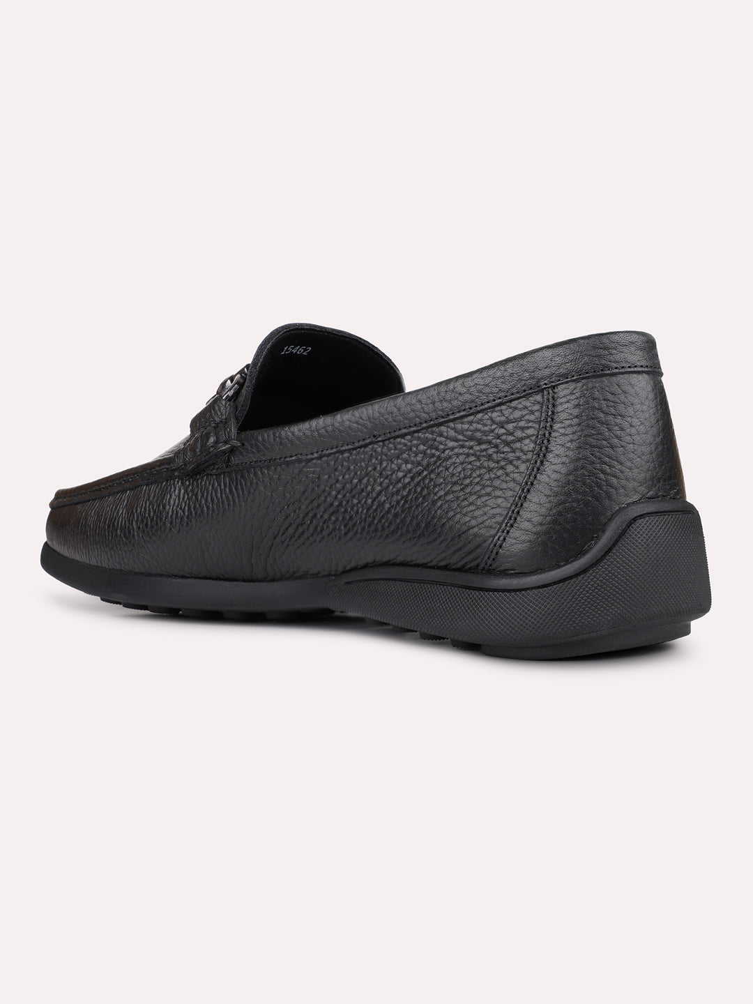 Mens Black Casual Solid Square Toe Loafers