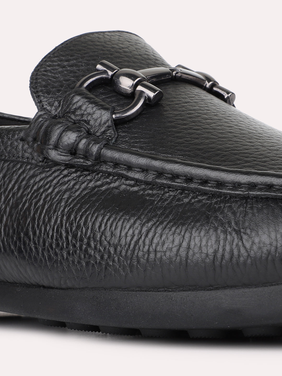 Mens Black Casual Solid Square Toe Loafers