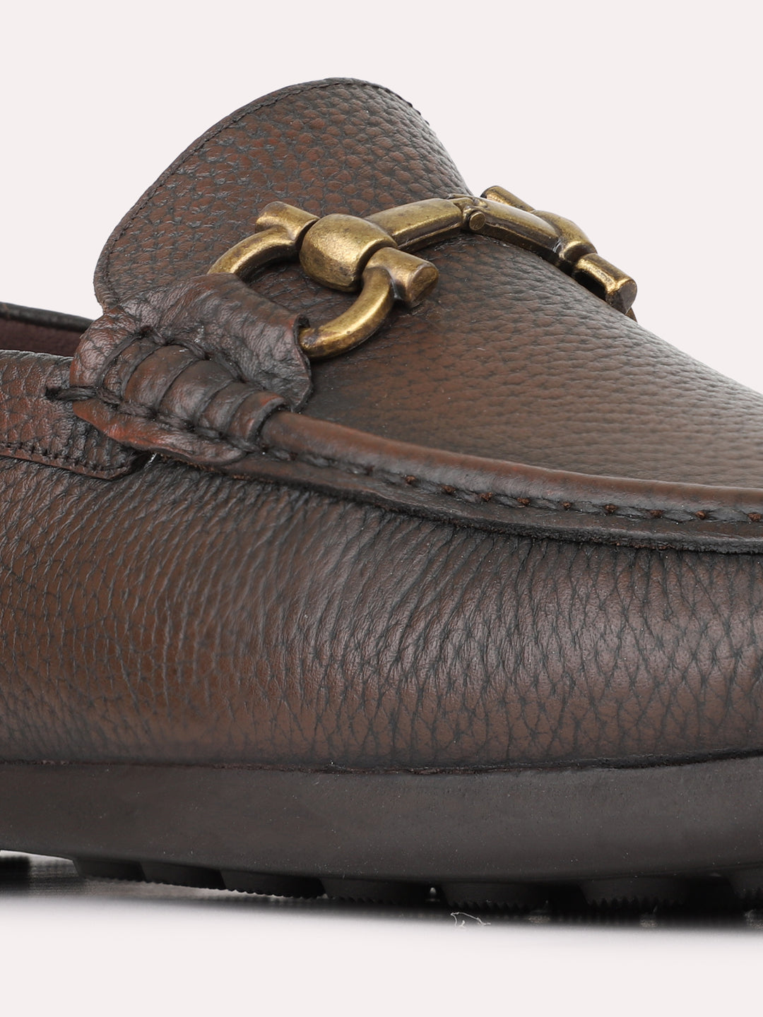 Mens Brown Casual Solid Square Toe Loafers