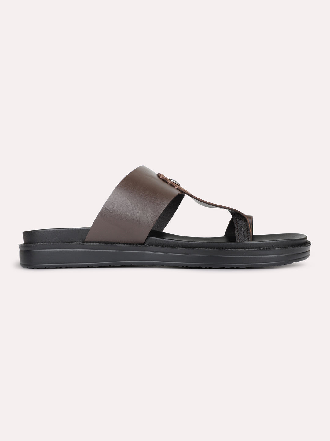 Mens Brown Casual Solid Round Toe Slip-On Flats