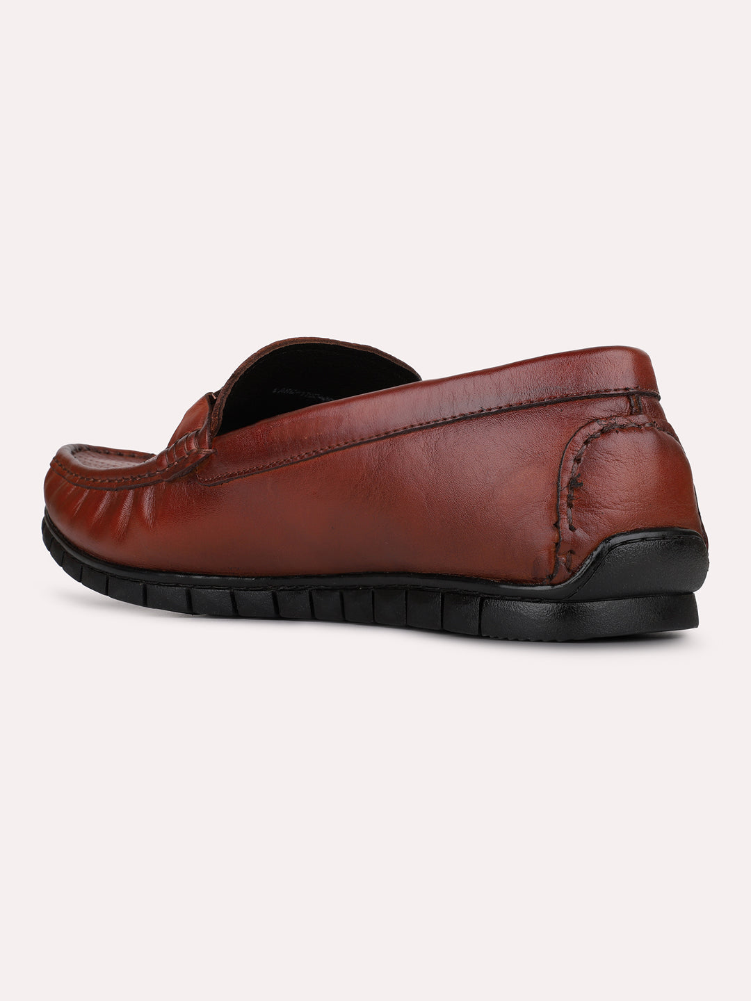 Mens Tan Casual Solid Pattern Square Toe Loafers
