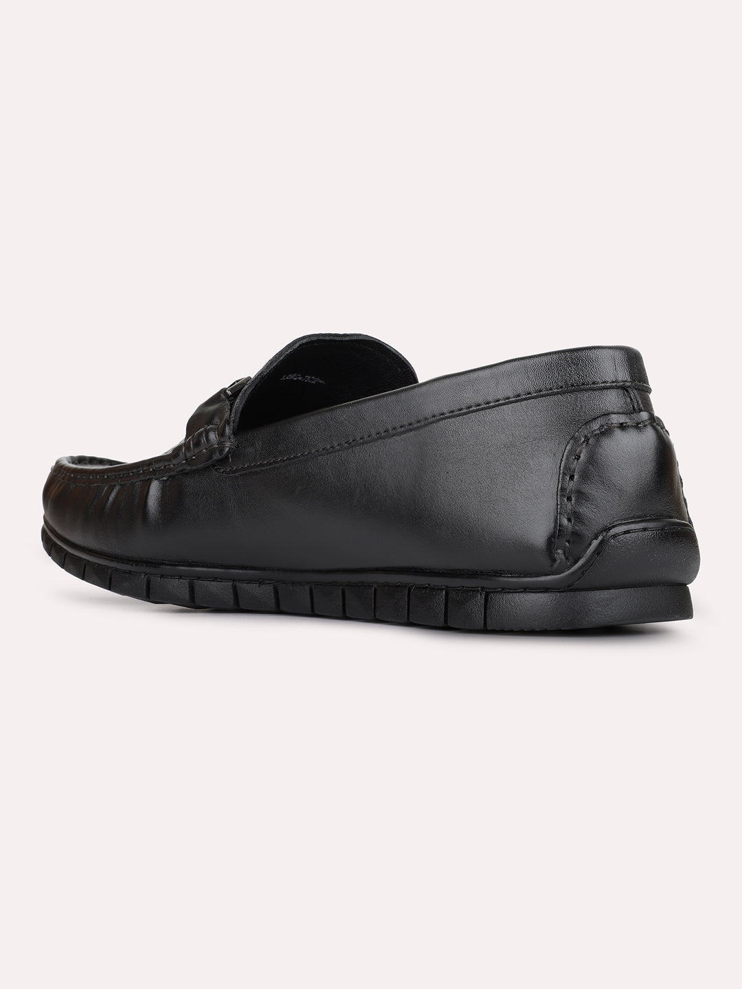 Mens Black Casual Solid Square Toe Shape Loafers