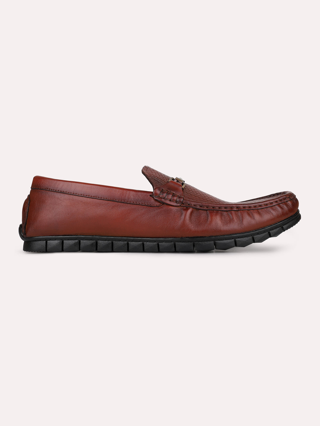 Mens Tan Casual Solid Square Toe Loafers