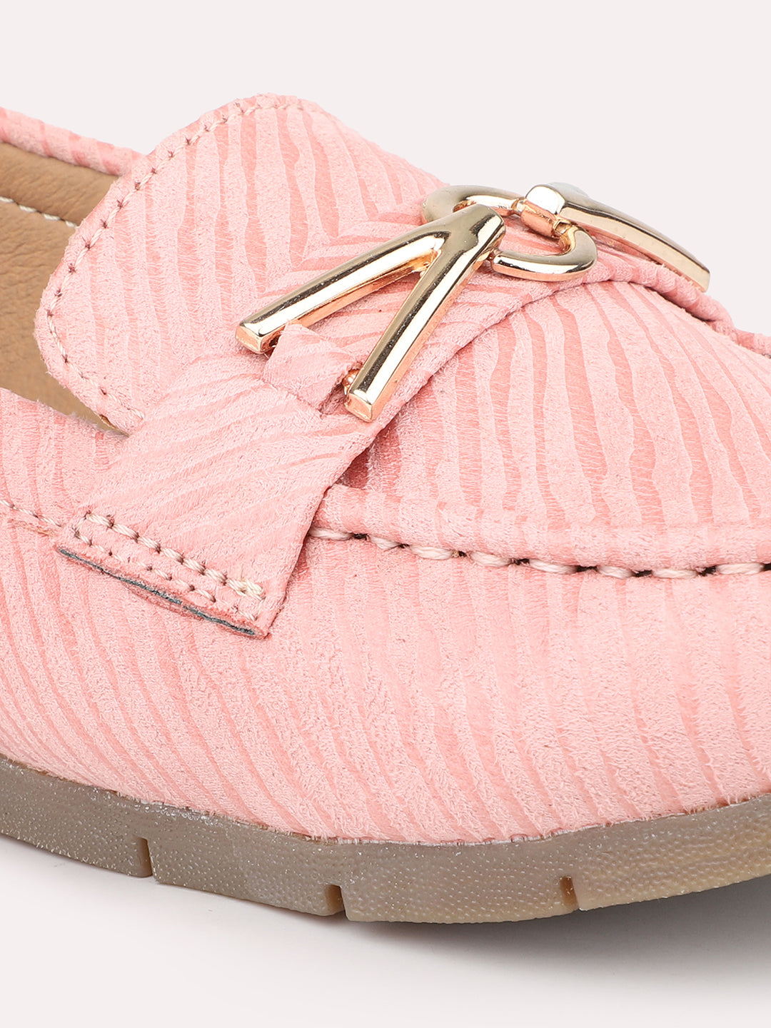 Women Peach Embellished Loafers