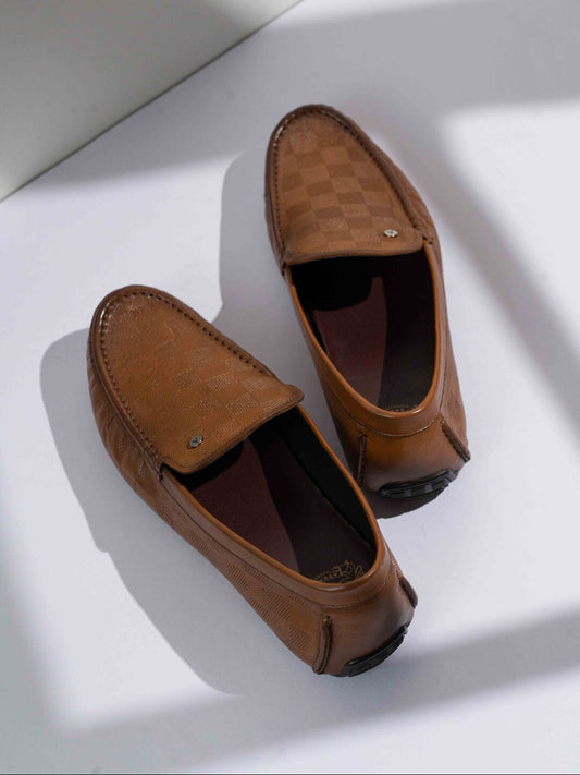 Mens Tan Solid Round Toe Casual Shoes