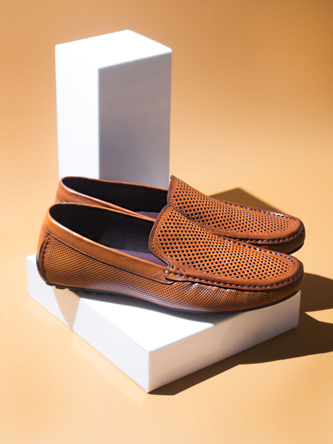 Atesber Tan Driving Casual Shoes For Men's