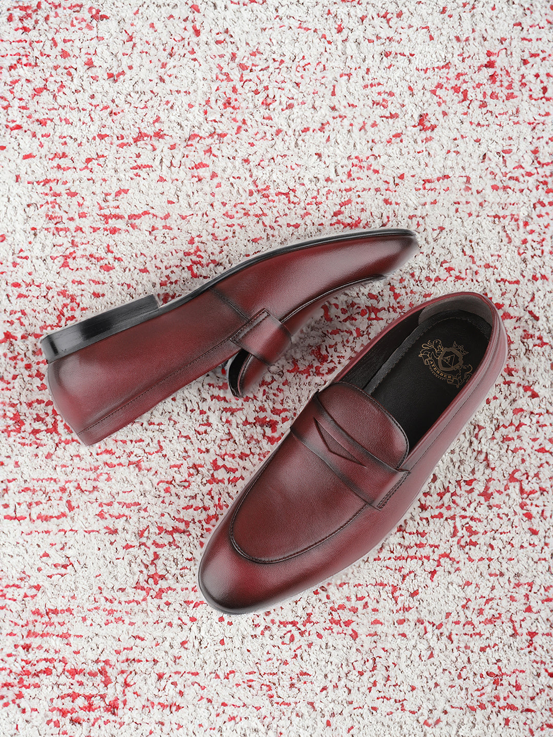 Atesber Wine Formal Slipon For Mens