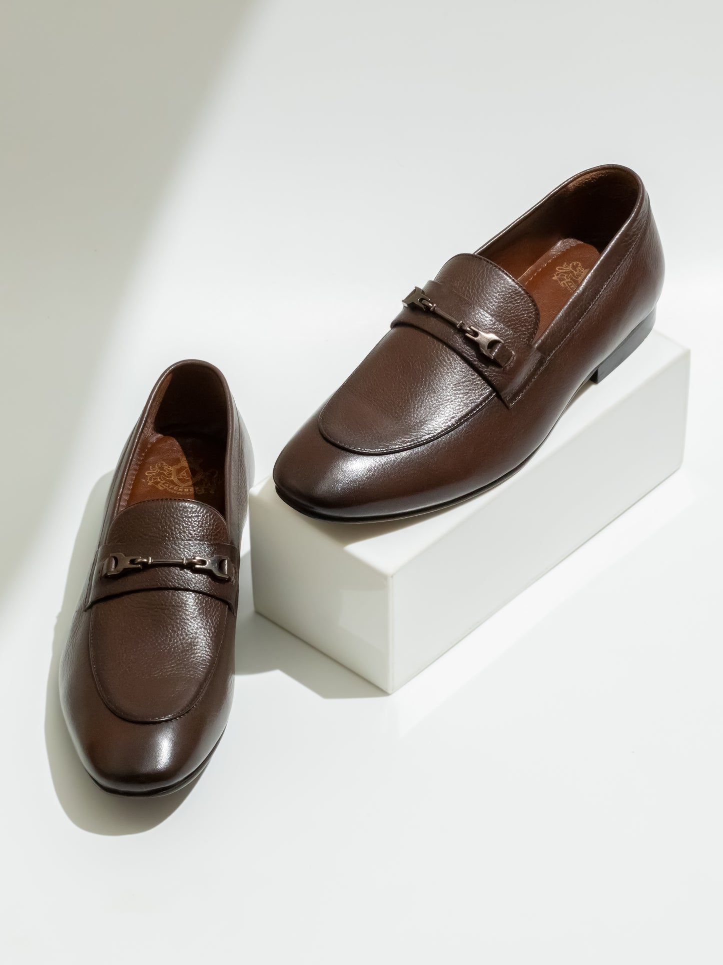 Atesber Brown Formal Slipon With Buckle For Mens