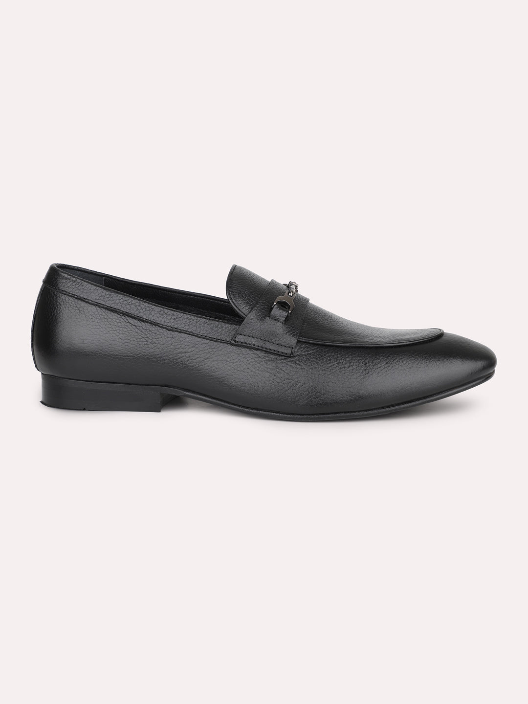 Atesber Black Formal Slipon With Buckle For Mens