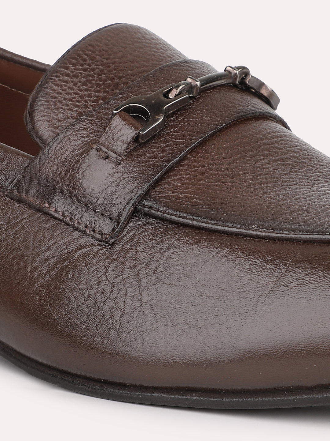 Atesber Brown Formal Slipon With Buckle For Mens