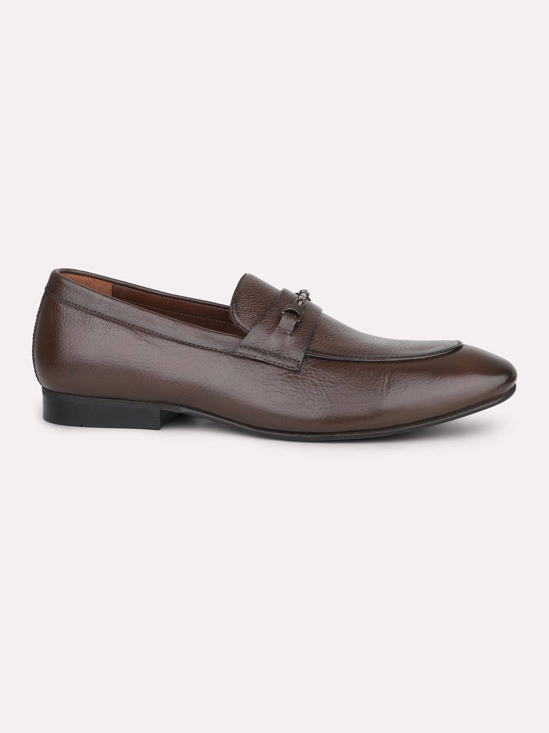 Atesber Brown Formal Slipon With Buckle For Mens