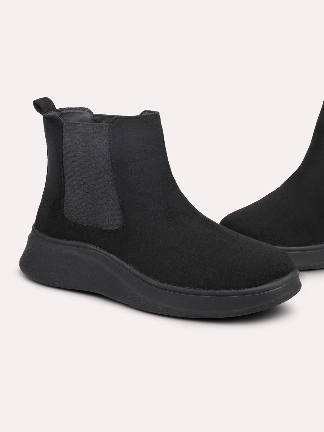 Women Black Mid-Top Chelsea Boots