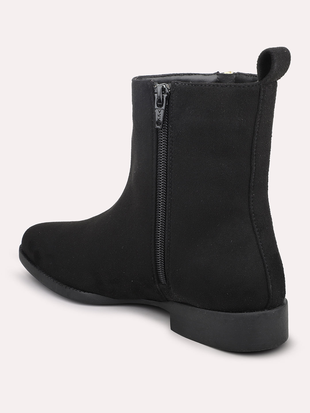 Buy Now Women Black Mid Top Suede Boots – Inc5 Shoes