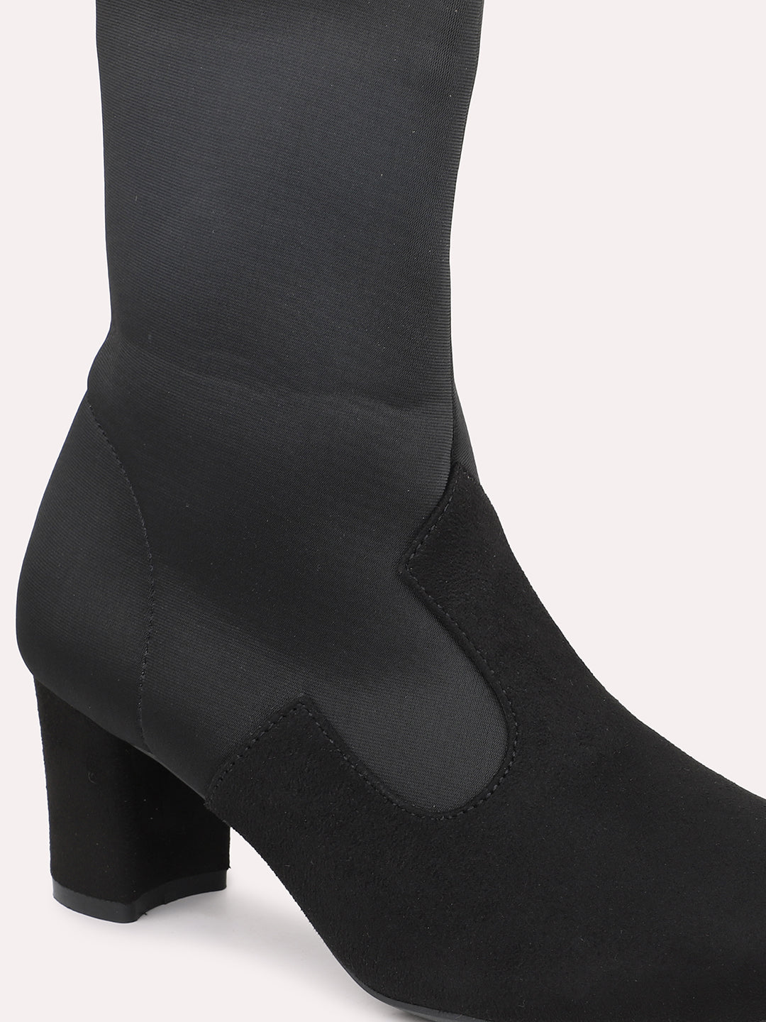 Buy Now Women Black Block Heeled Boots - Main Image