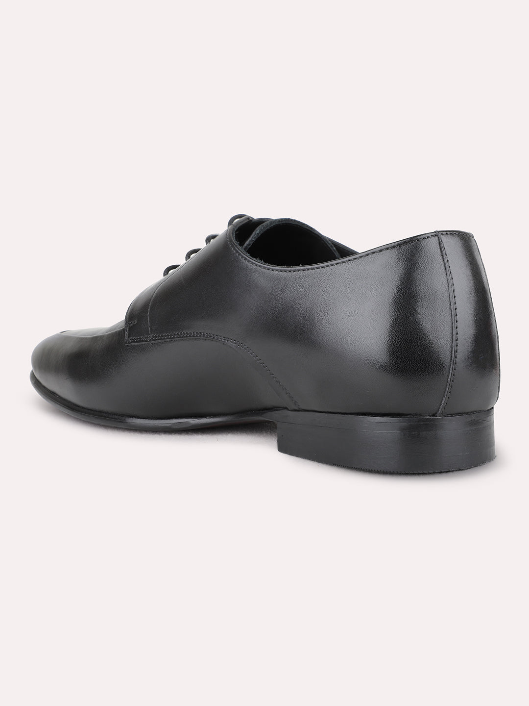 Mens Black Formal Solid Pointed Toe Derby Shoe