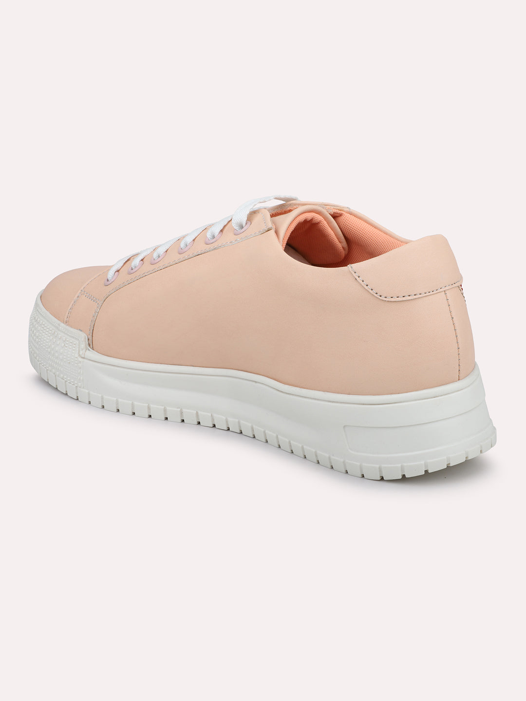 Women Peach Solid Casual Sneakers