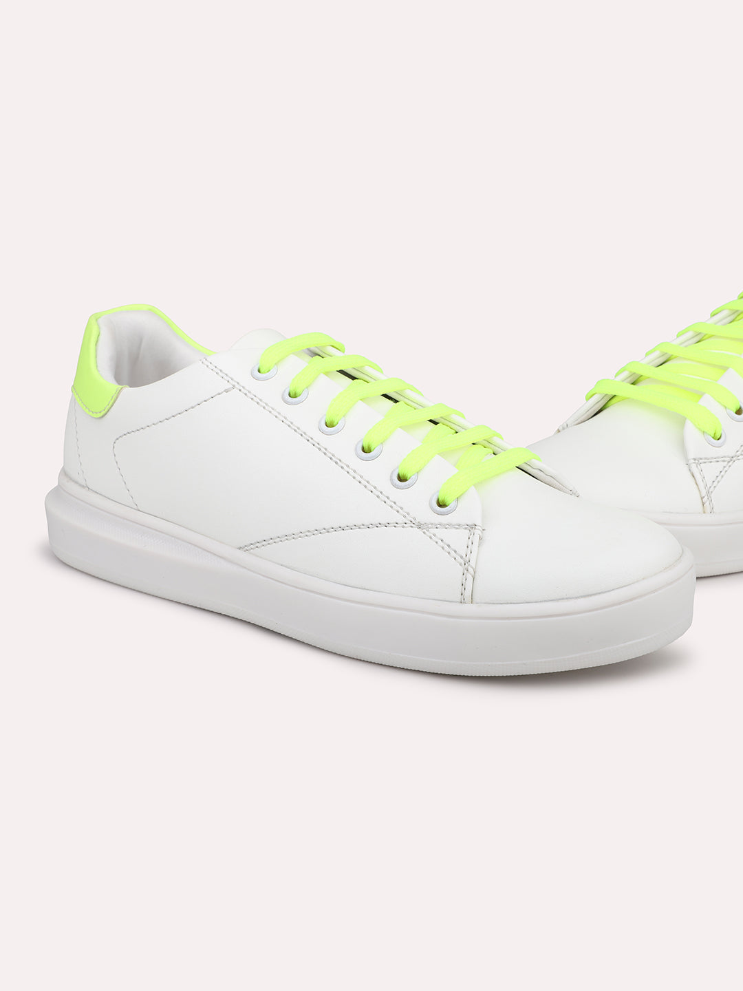 Buy Now Women Neon White Colourblocked Sneakers