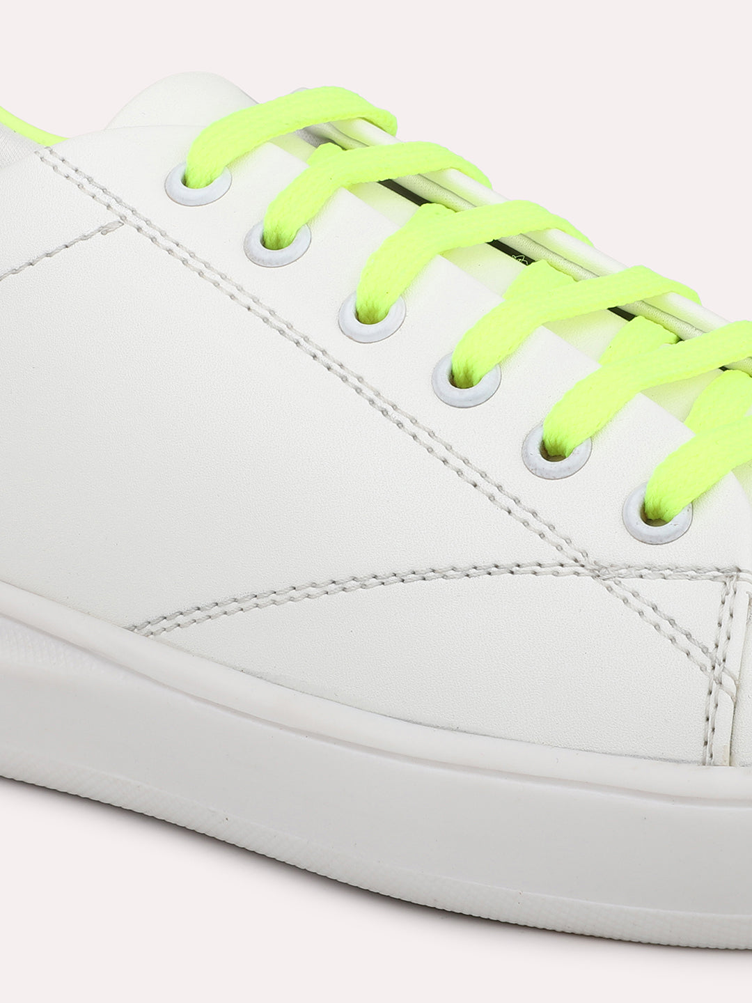Women Neon & White Colourblocked Sneakers