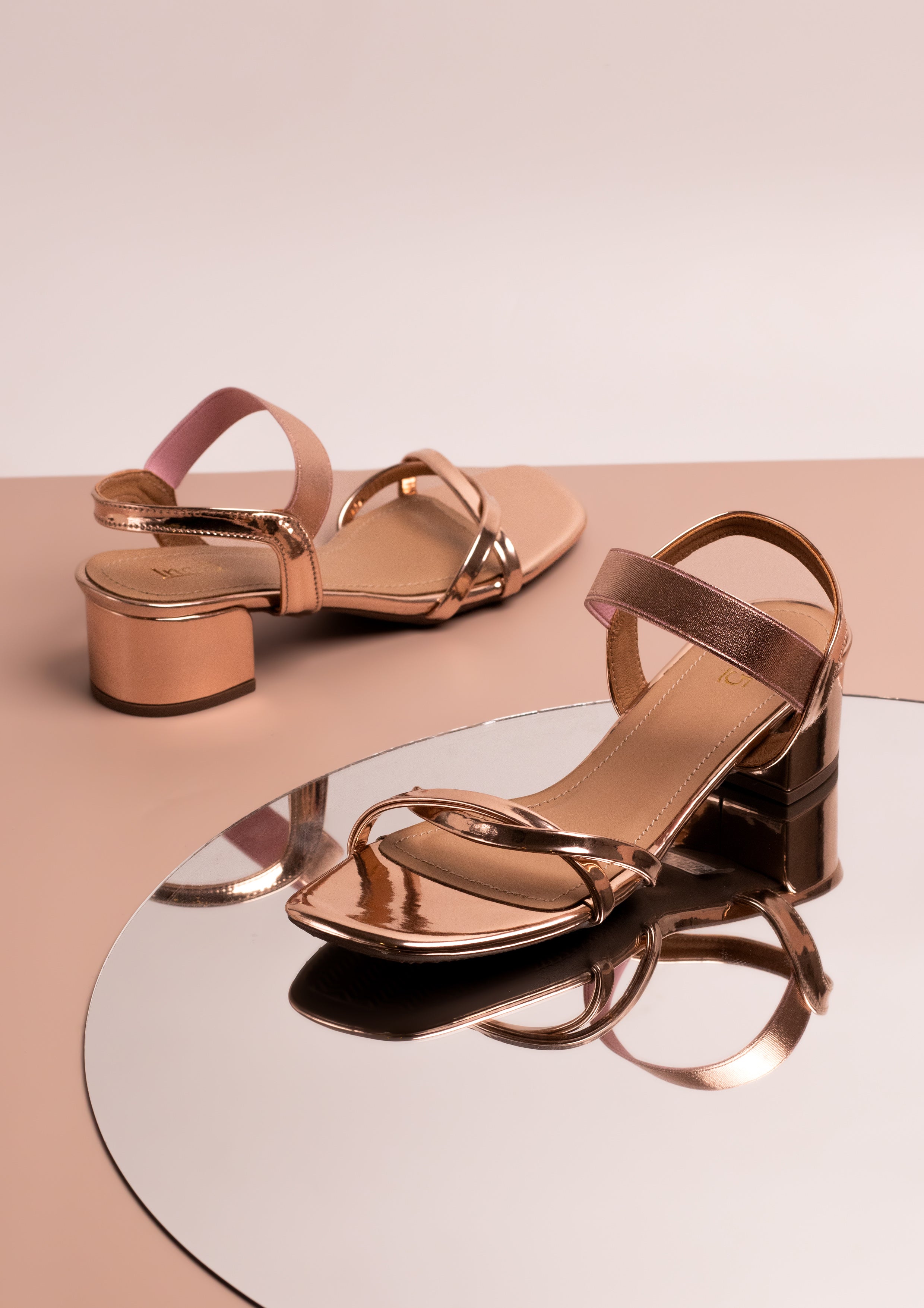 rose gold short heels