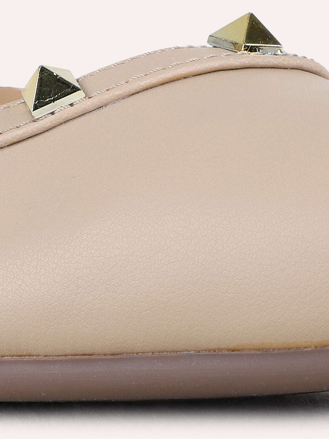 Womens Beige Casual Solid One Toe Flat Mules