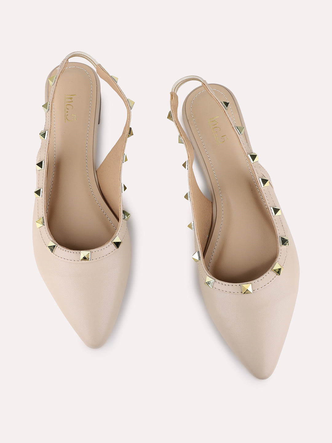 Womens Beige Casual Solid One Toe Flat Mules