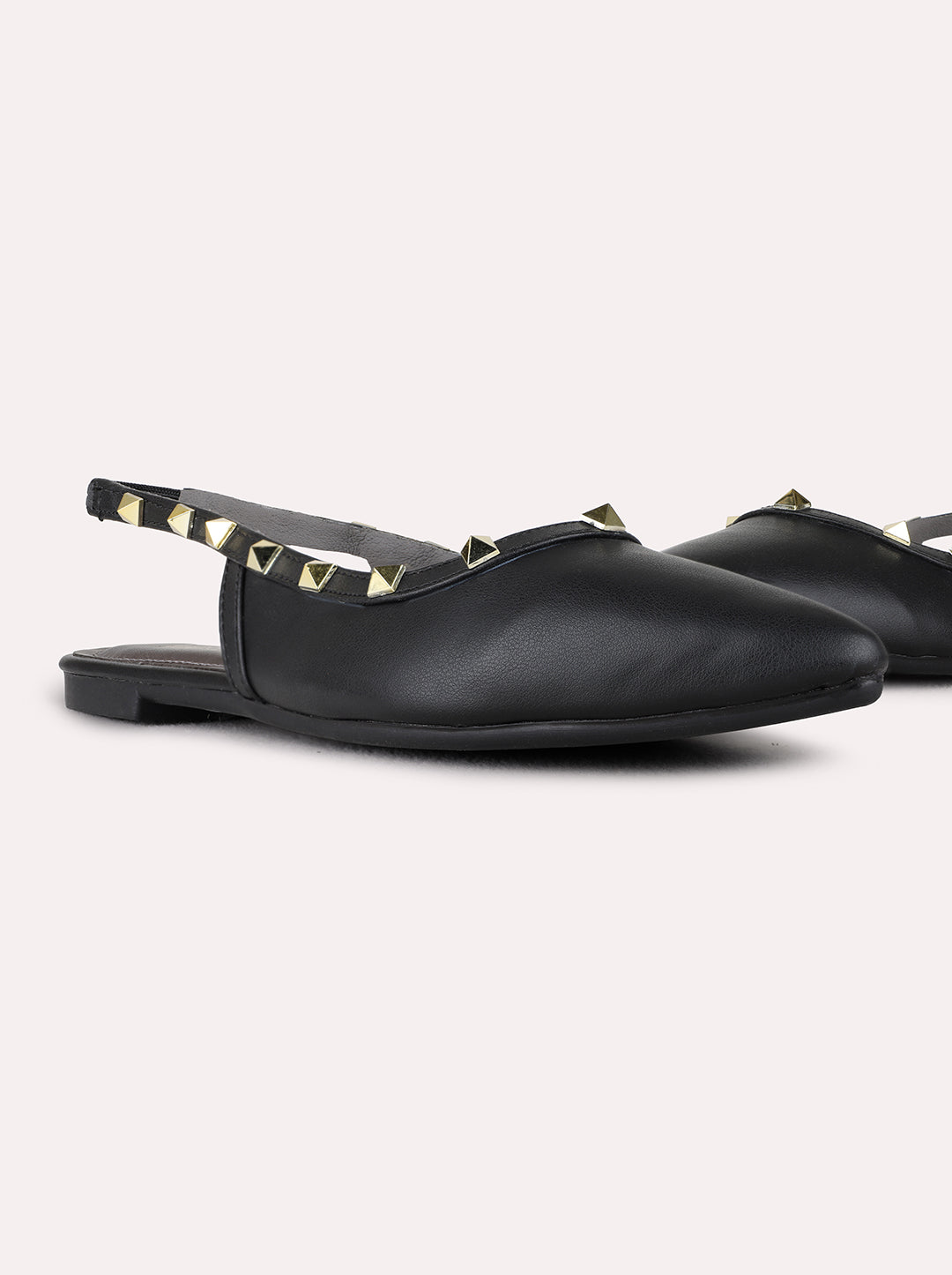 Womens Black Casual Solid One Toe Flat Mules