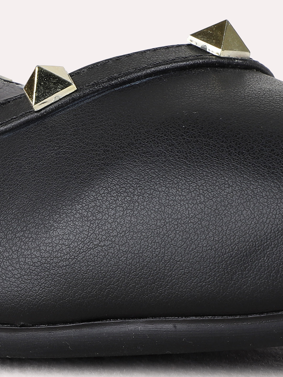 Womens Black Casual Solid One Toe Flat Mules