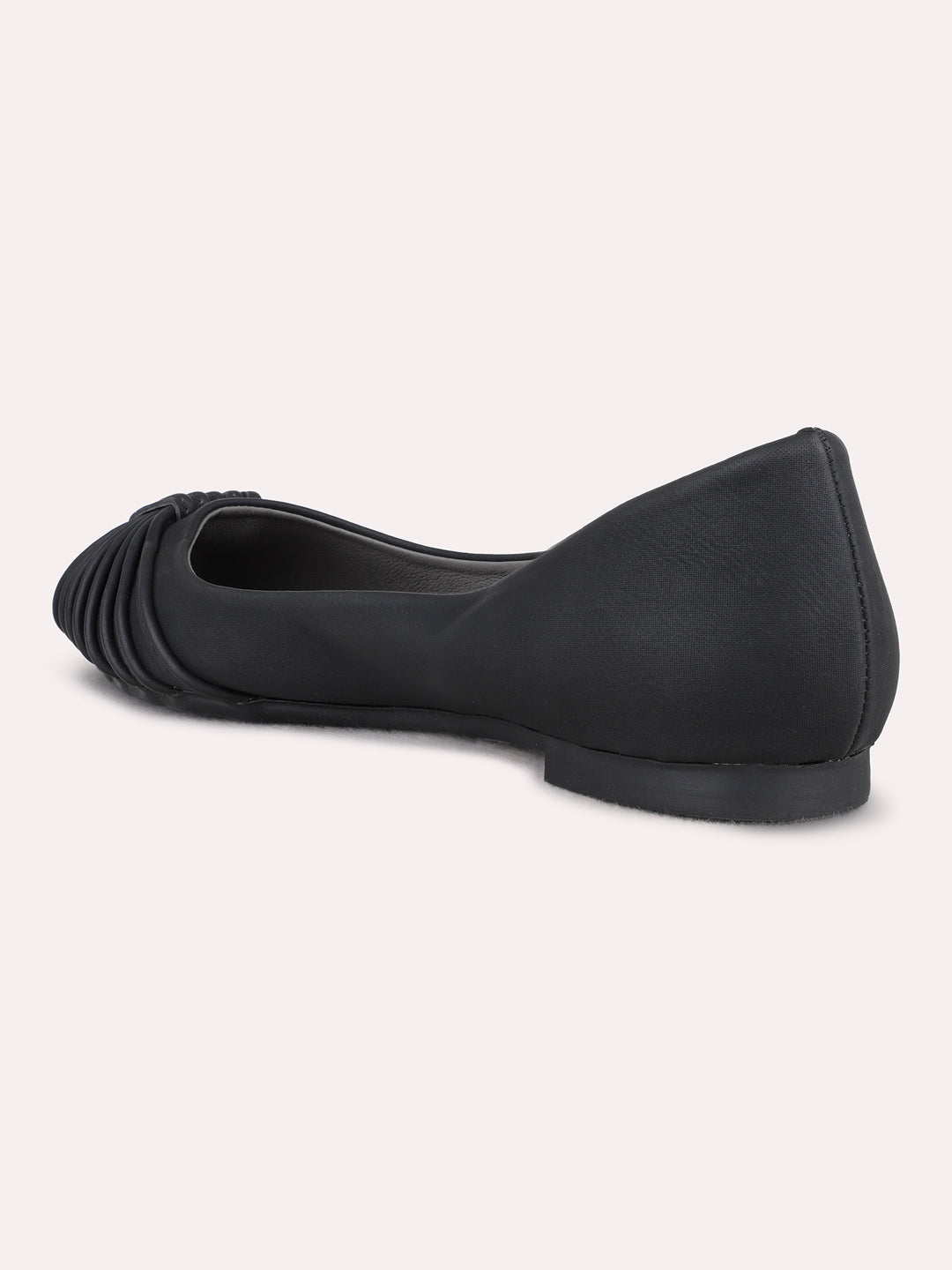 Womens Black Casual Solid Pattern Pointed Toe Flat Ballerinas