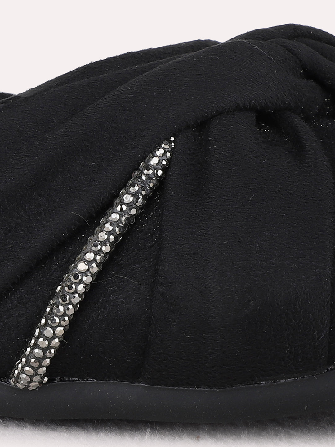 Womens Black Solid Casual Pointed Toe Flat Ballerinas