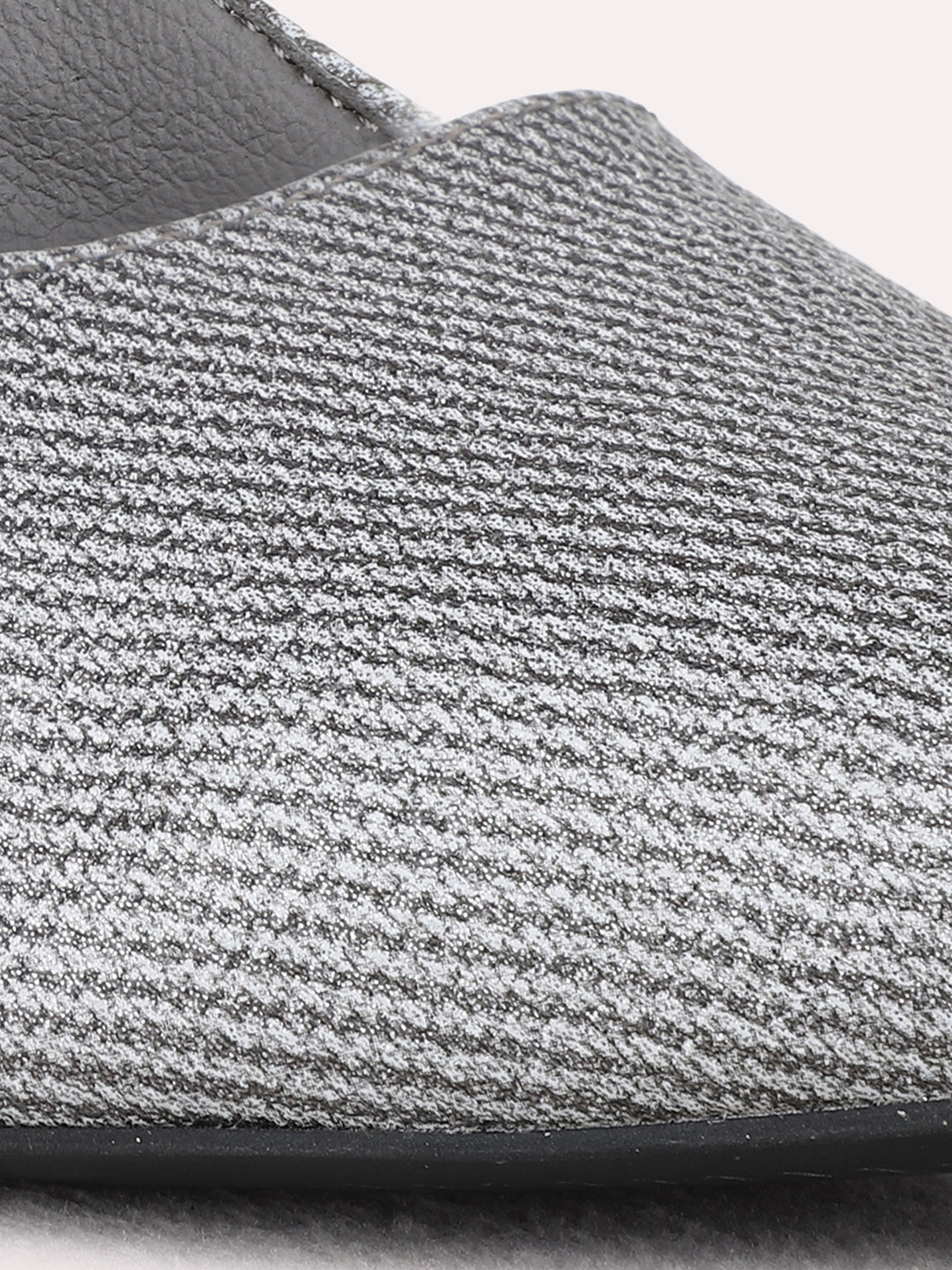 Womens Pewter Party Wear Solid Pointed Toe Kitten Heel Mules