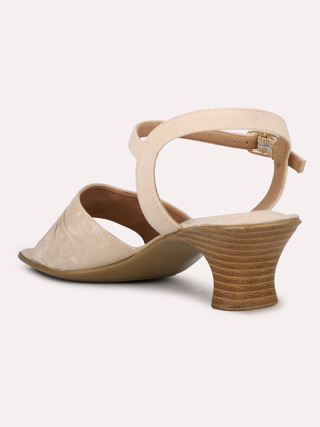 Womens Beige Casual Open toe Kitten Heel Sandals