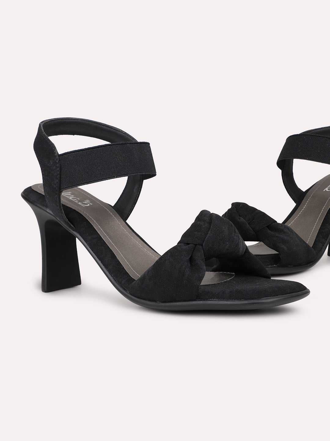 Womens Black Casual Open toe Block Heel Sandals