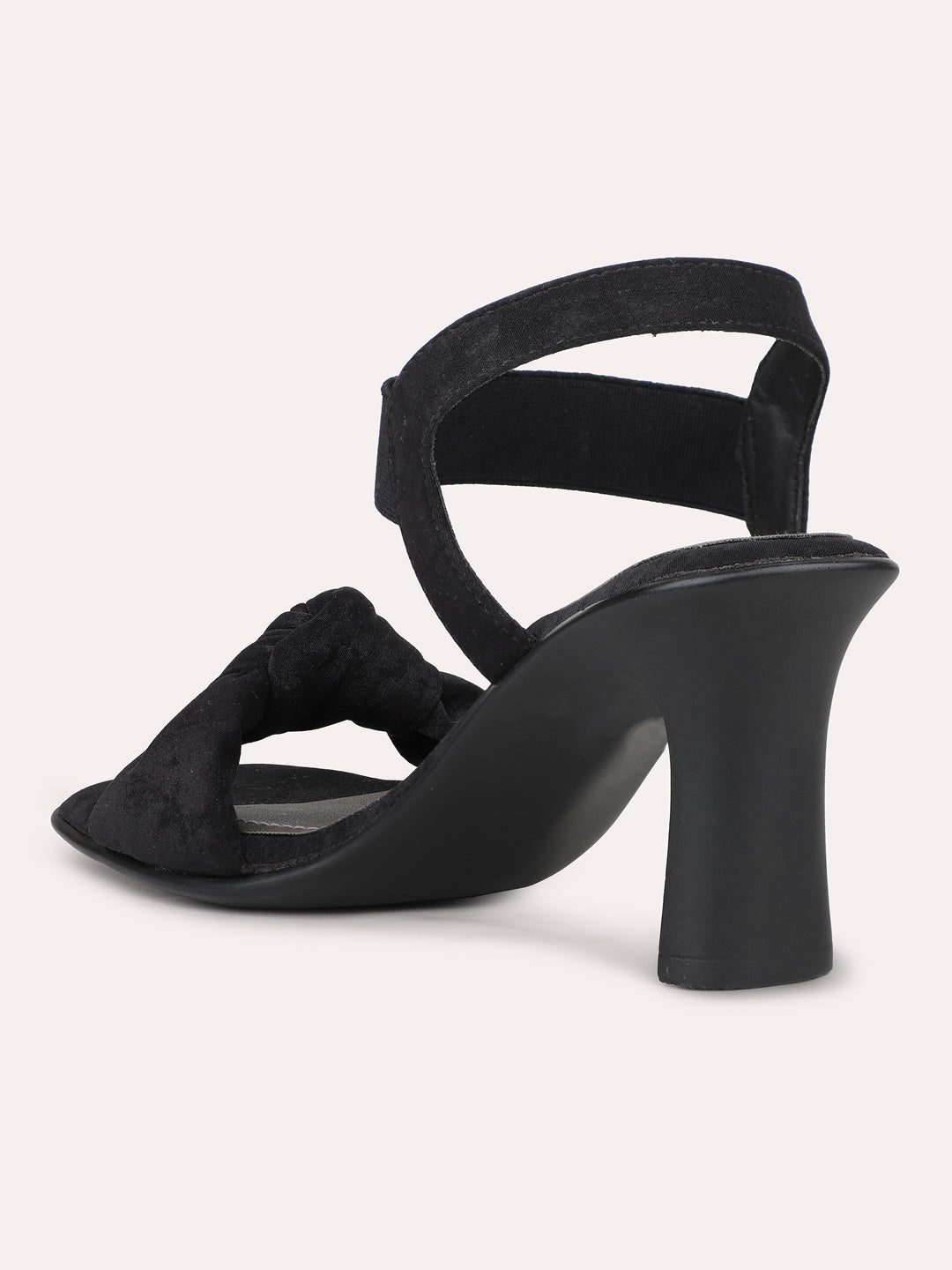 Womens Black Casual Open toe Block Heel Sandals