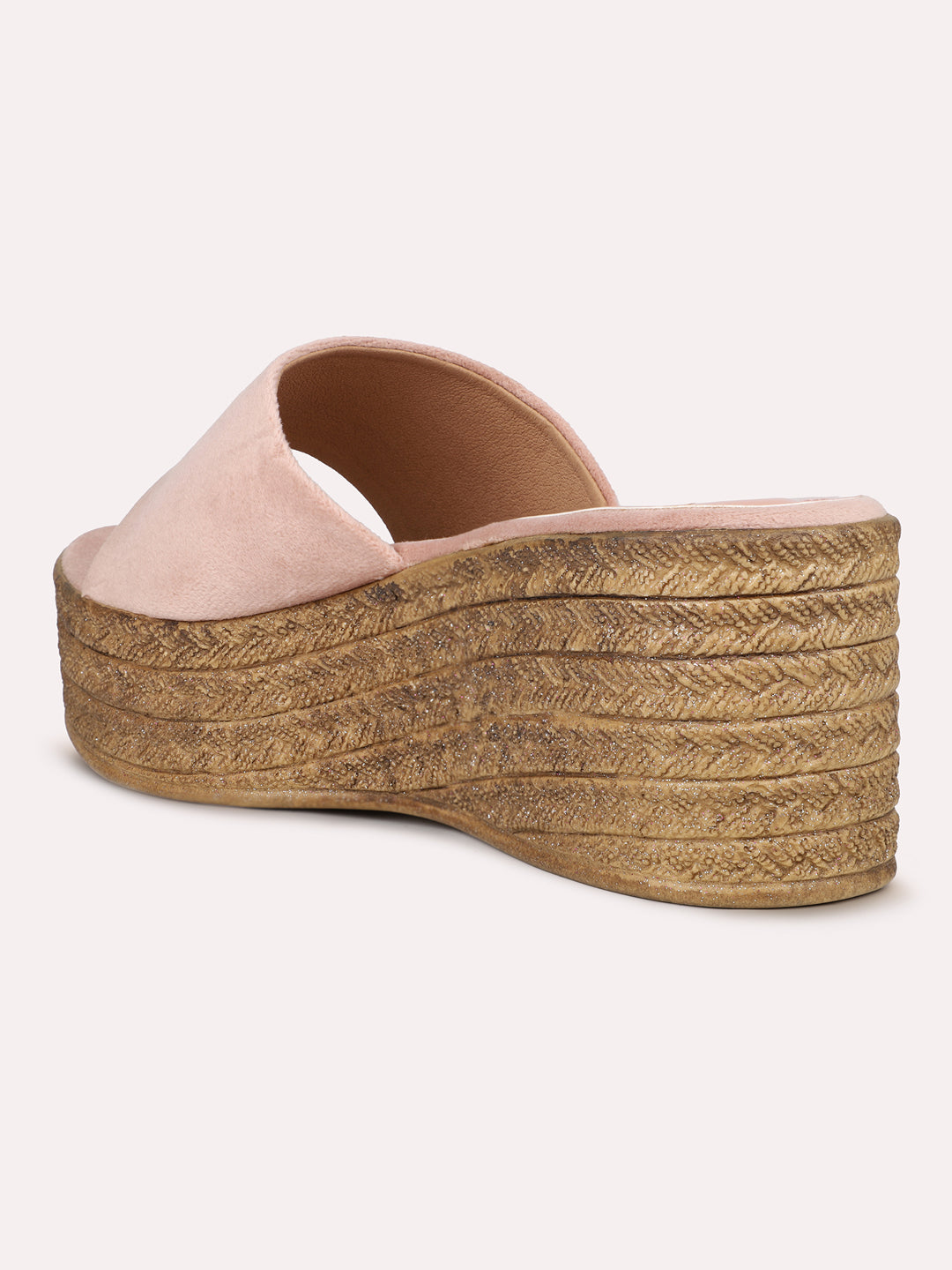 Womens Peach Casual Open toe Wedges Mules