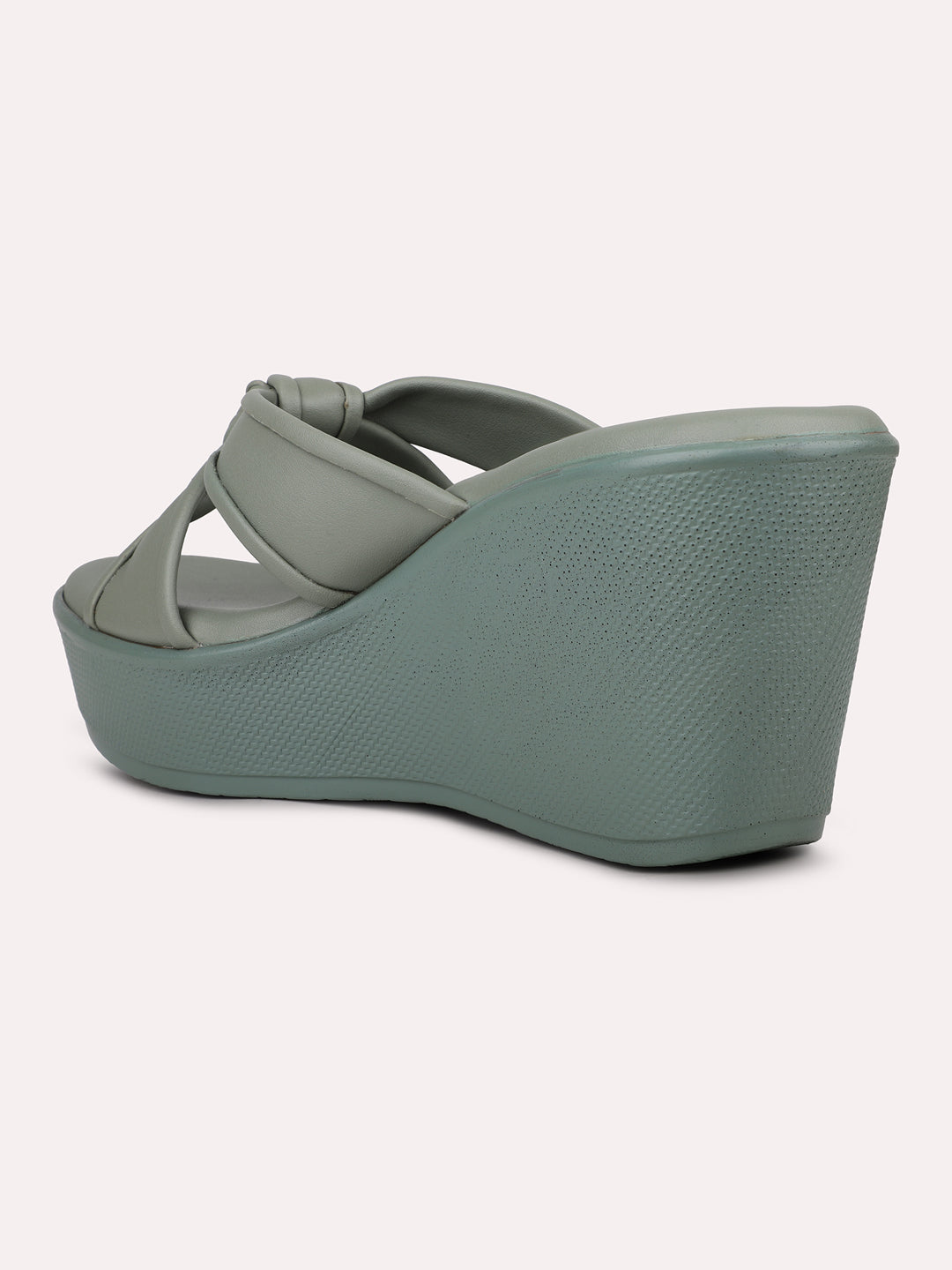 Womens Green Casual Open toe Wedges Sandals