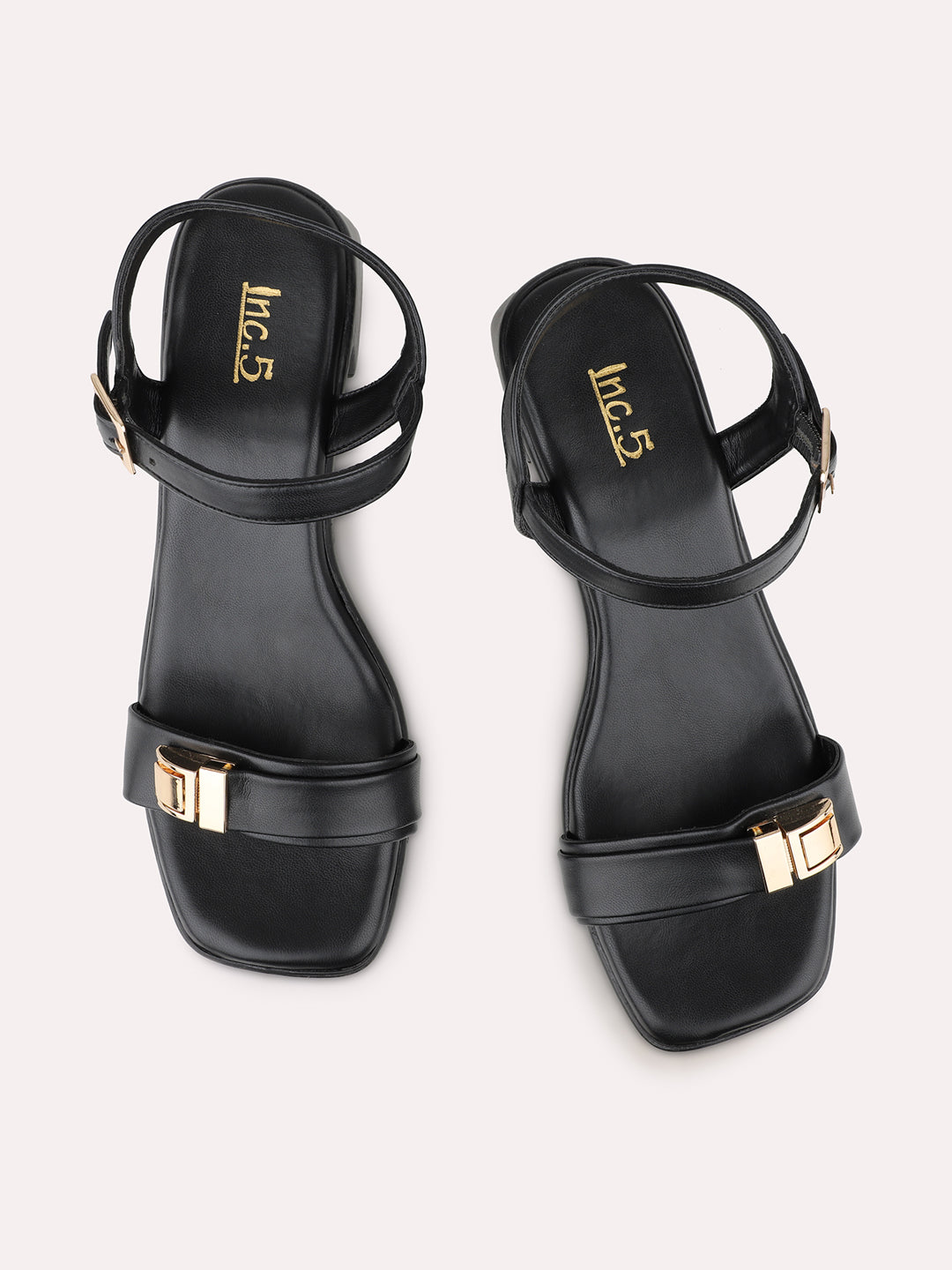 Womens Black Casual Open toe Block Heel Sandals