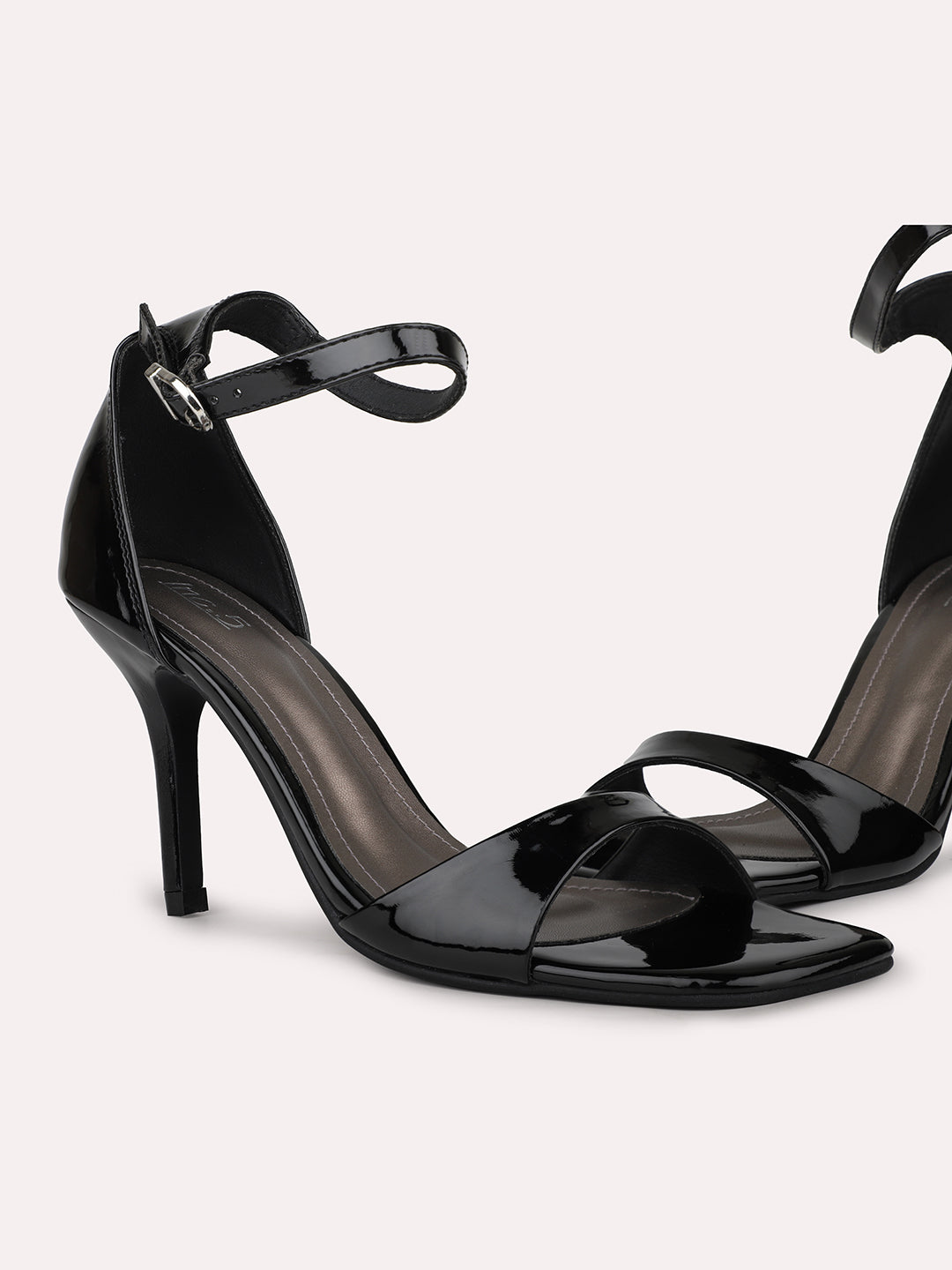 Womens Black Casual Open toe Heel Sandals