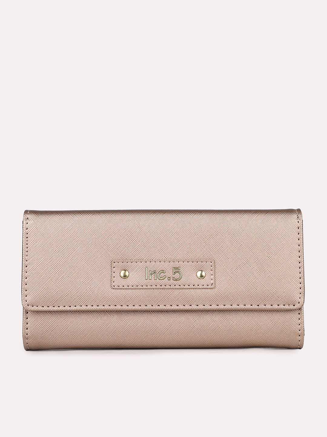 Women's Rose Gold Solid Bifold Wallet