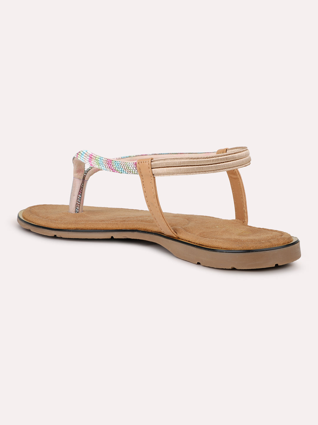 Womens Beige Casual Open toe Flat Sandals