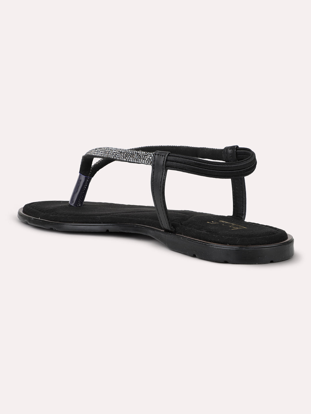 Womens Black Casual Open toe Flat Sandals