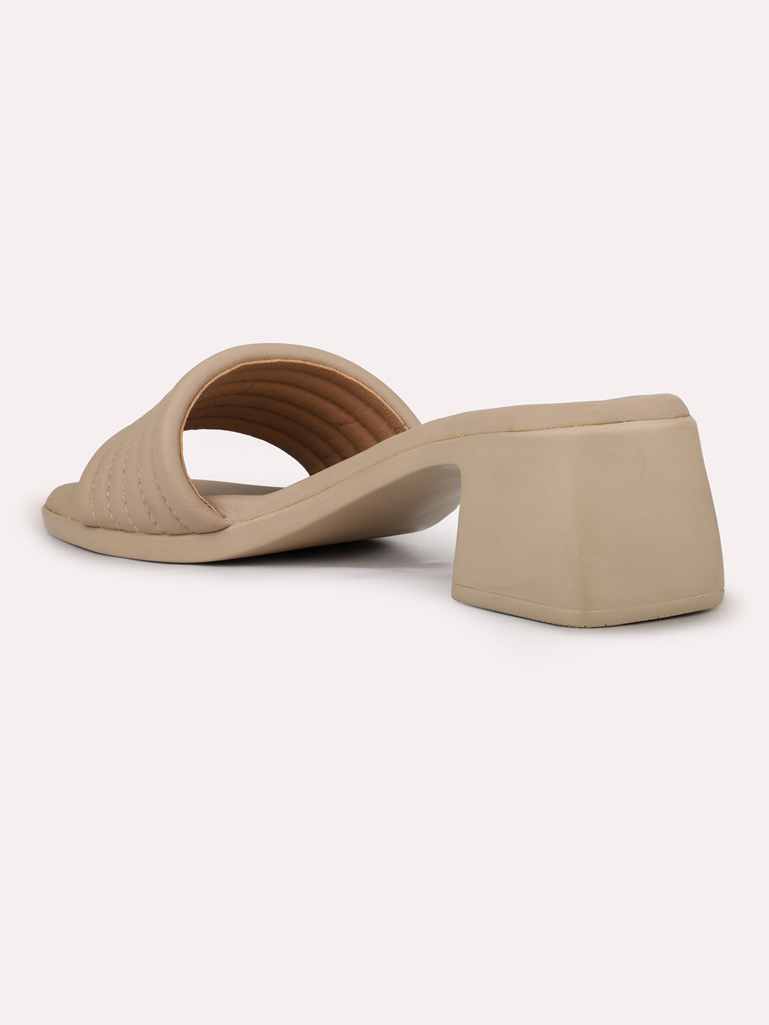 Womens Beige Casual Solid Round Toe Mules