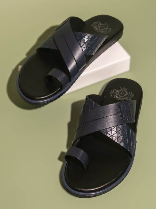 Atesber Blue Formal Slip-on Sandal For Men