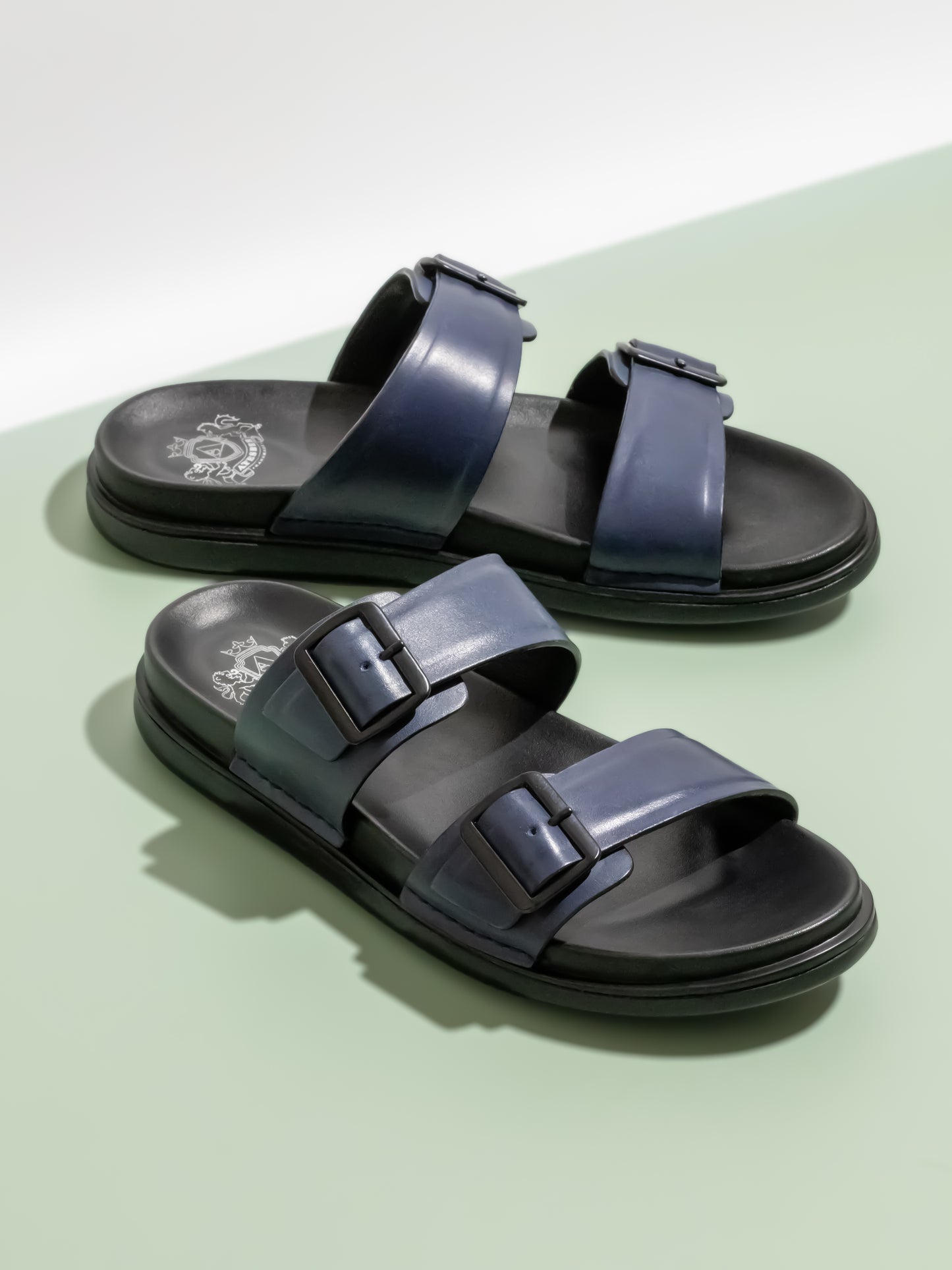 Atesber Blue Casual Sandal With Buckle For Men