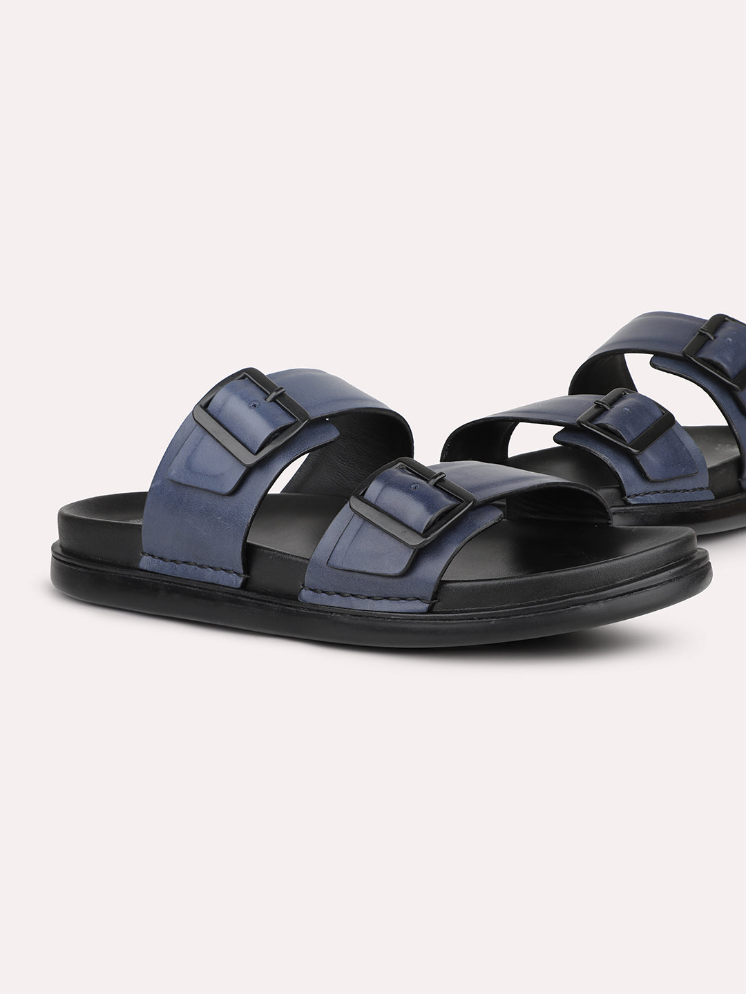 Atesber Blue Casual Sandal With Buckle For Men